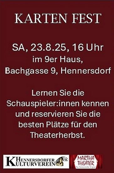Inserat Kartenfest für Kulturzeitung
